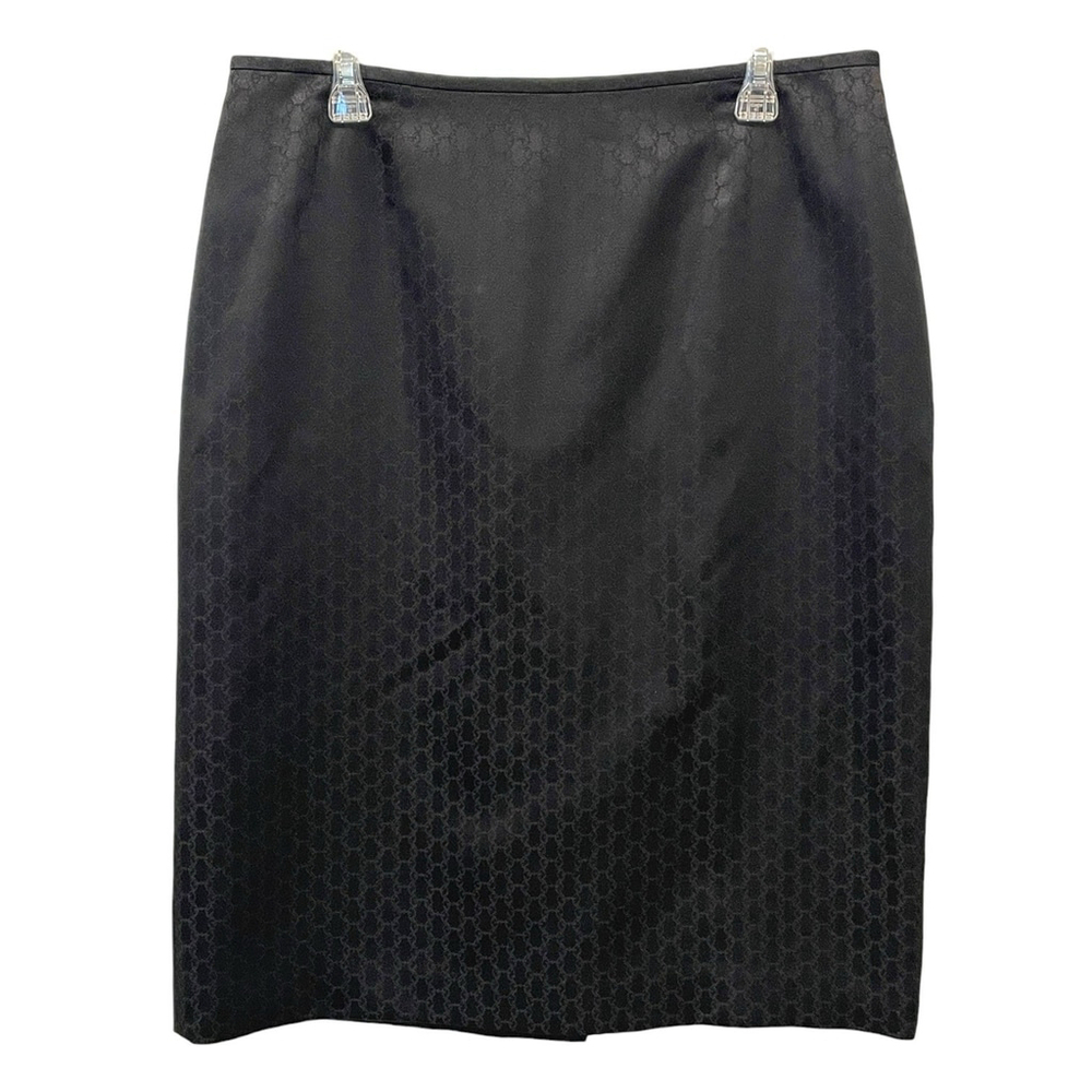 Jones Wear Womens Size 14 Skirt Jacquard Print Lined Back Slit Zip Closure Black